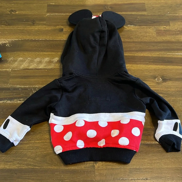 Disney Disneyland Minnie Mouse Bow Sweater Zip Jacker Hooded Baby 3 months - Picture 3 of 3